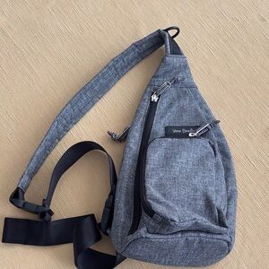 Vera Bradley Reactive Gray & Black Mini Sling Crossbody Waist Bag